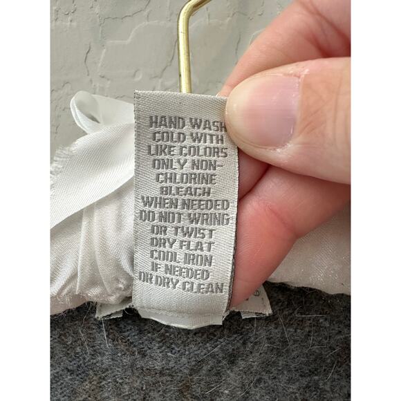 TWEEDS | Gray Paisley Lambs Wool Angora Rabbit Button Front Cardigan | XL - Picture 6 of 8